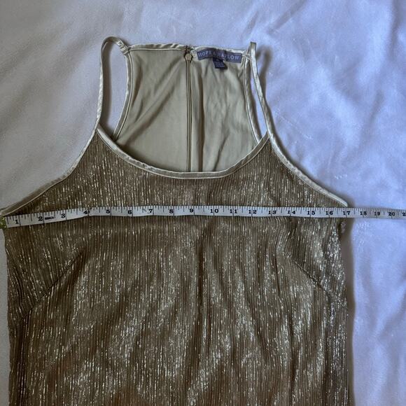 Hope & Harlow Gold Disco Sparkling Shift Mini Dress - Picture 5 of 8